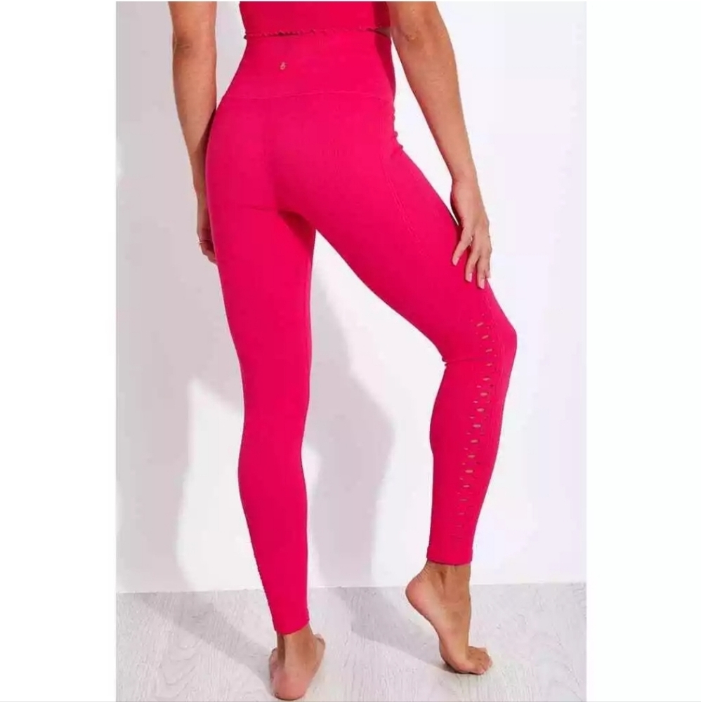 Spiritual Gangster Athletic Self Love Leggings Cherry Perforated Yoga Pink X XS